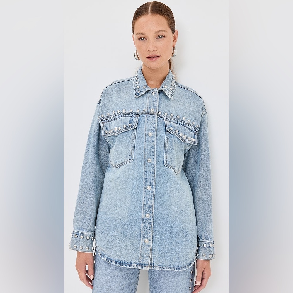 NEW PISTOLA mandy stud shacket in satellite